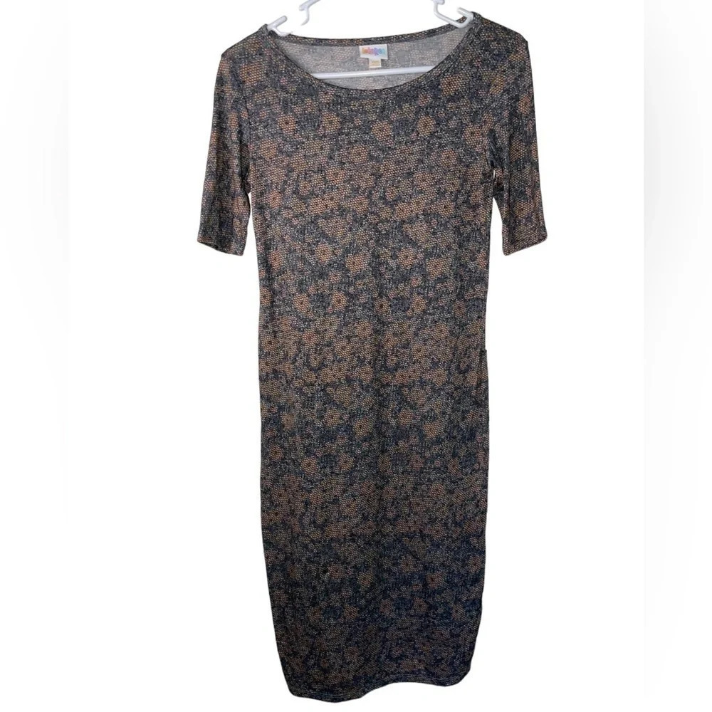 Lularoe Julia Dress Womens Size XXS Stretch Skinny Short Sleeve Knee Length